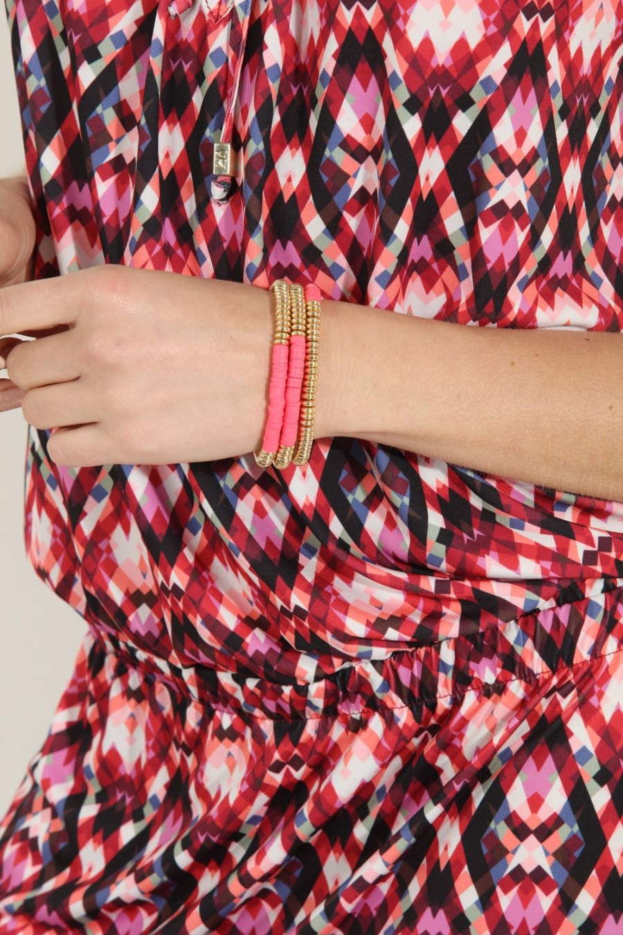 Accessories Veronica M | Peach 3-Layer Bracelet Stack