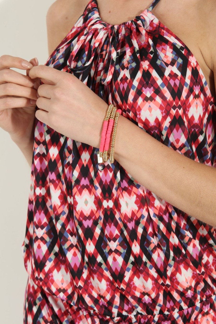 Accessories Veronica M | Peach 3-Layer Bracelet Stack