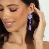 Accessories Veronica M | Lavender Flower Statement Earrings