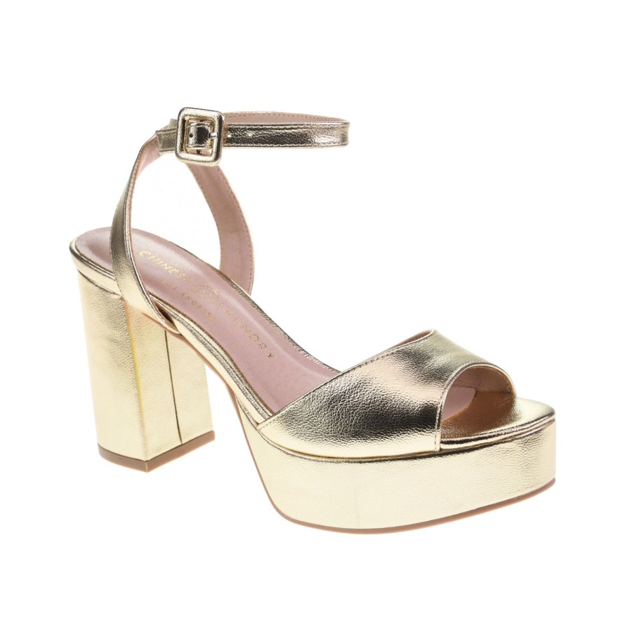 Accessories Veronica M | Chinese Laundry - Gold Metallic Platform Heels