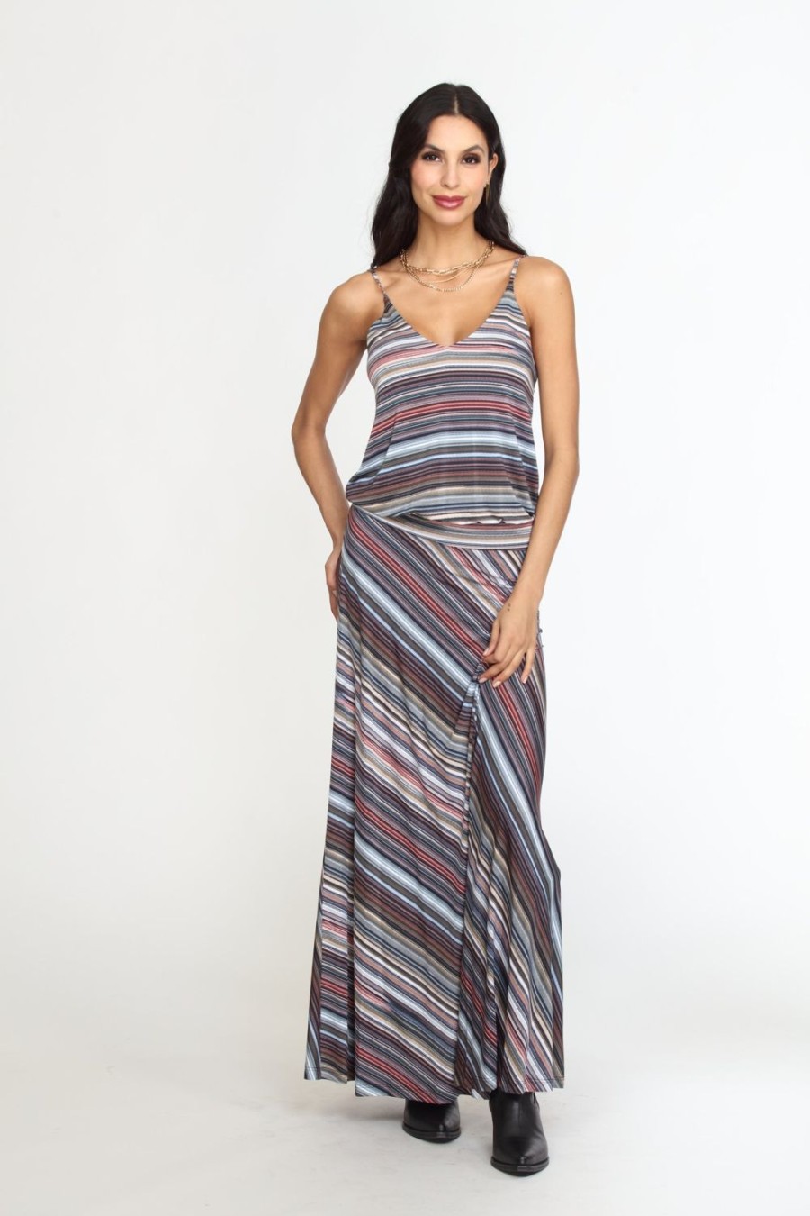 Clothing Veronica M Maxi Dresses | Guadalupe Stretch Drop Waist Maxi Dress- Best Seller