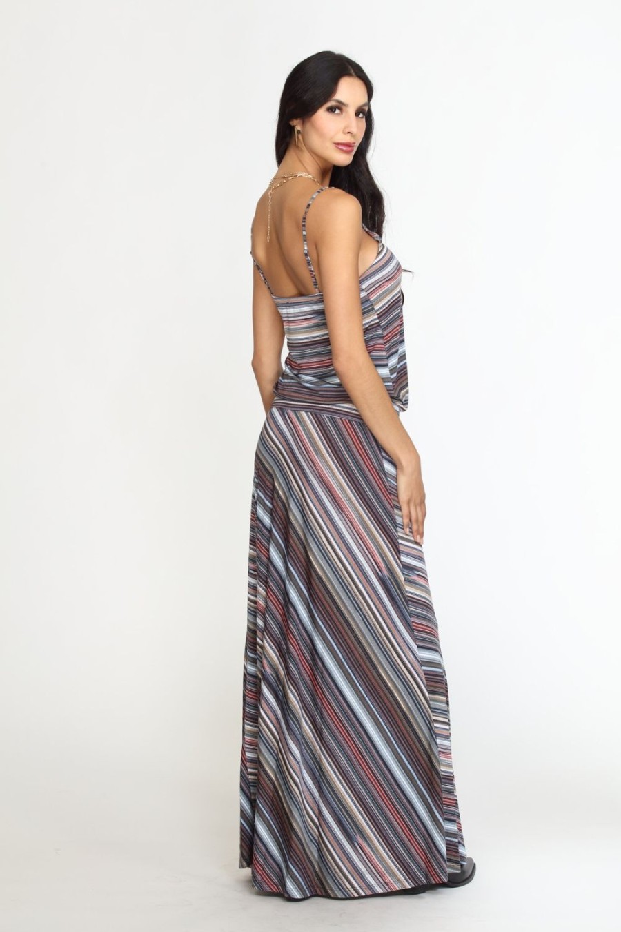 Clothing Veronica M Maxi Dresses | Guadalupe Stretch Drop Waist Maxi Dress- Best Seller