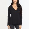 Clothing Veronica M Cupro Tops | Black Cupro Long Sleeve Tee