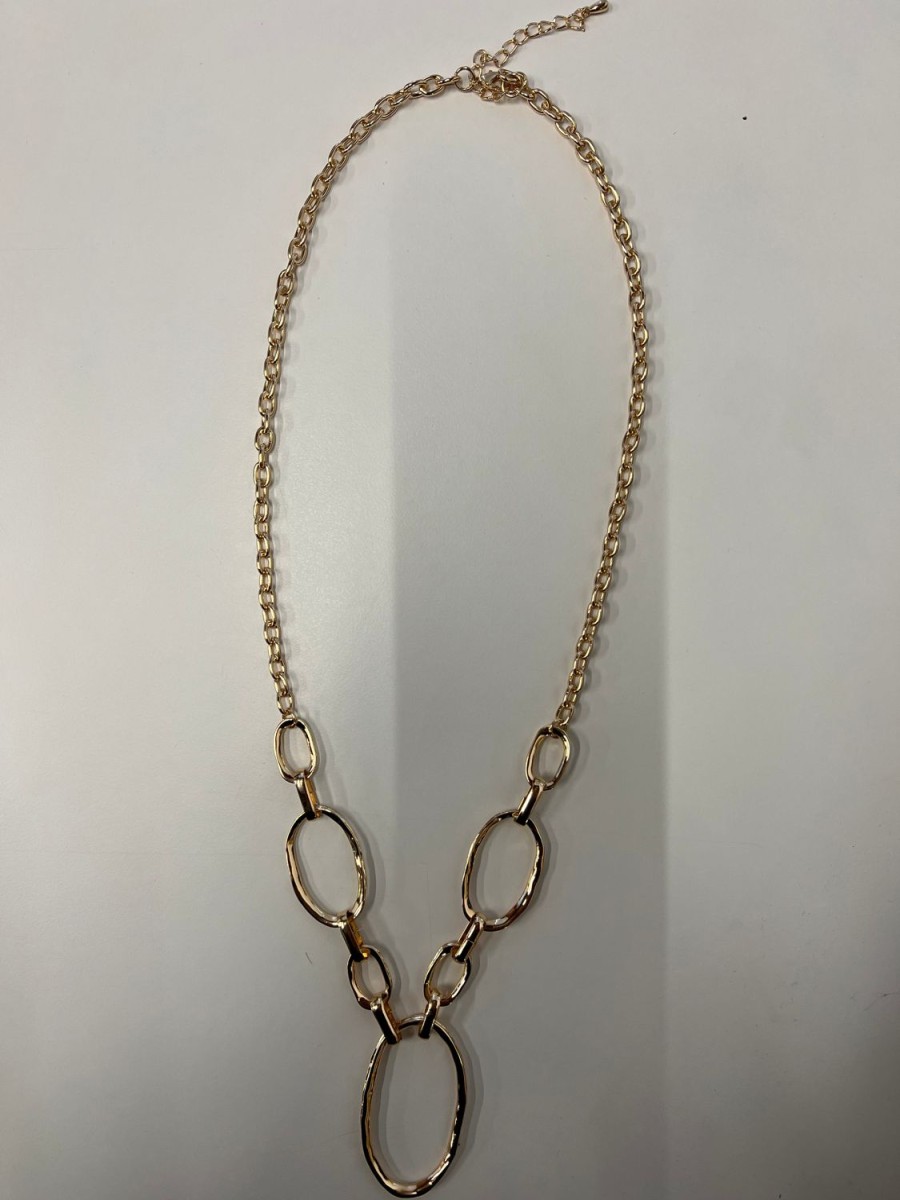 Accessories Veronica M | Gold Oval Statement Chain Necklace