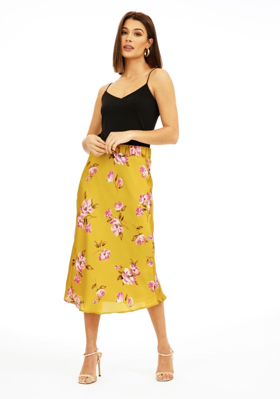 Clothing Veronica M Skirts | Sicilia Satin Midi Skirt -