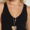 Accessories Veronica M | Gold Palm Leaf Statement Necklace