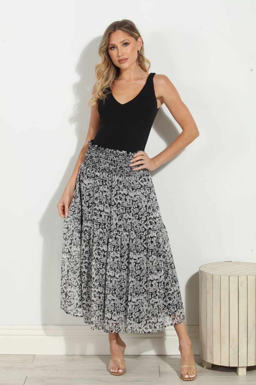 Clothing Veronica M Skirts | Vicky Chiffon Midi Skirt