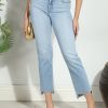 Clothing Veronica M Denim Shop | Hidden Jeans Step Hem Straight - Light Wash