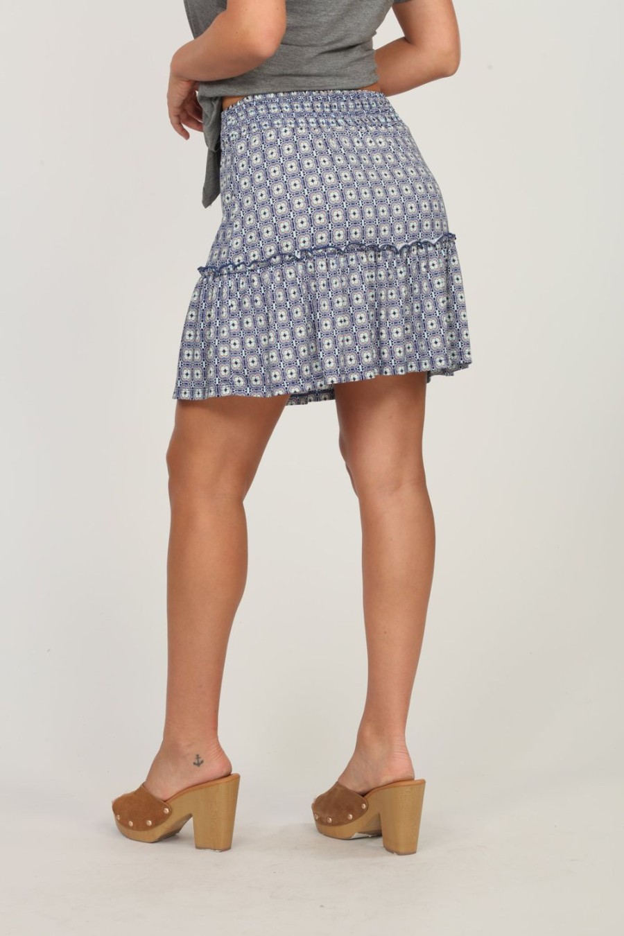 Clothing Veronica M Skirts | Mitsy Smocked Stretch Skirt