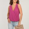 Clothing Veronica M Cupro Tops | The Everyday Cupro Surplice Tank-Berry-Best Seller