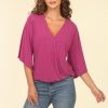 Clothing Veronica M Cupro Tops | Mulberry Cupro Surplice Top-Best Seller