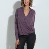 Clothing Veronica M Cupro Tops | Quail Cupro Draped Surplice Top - Best Seller