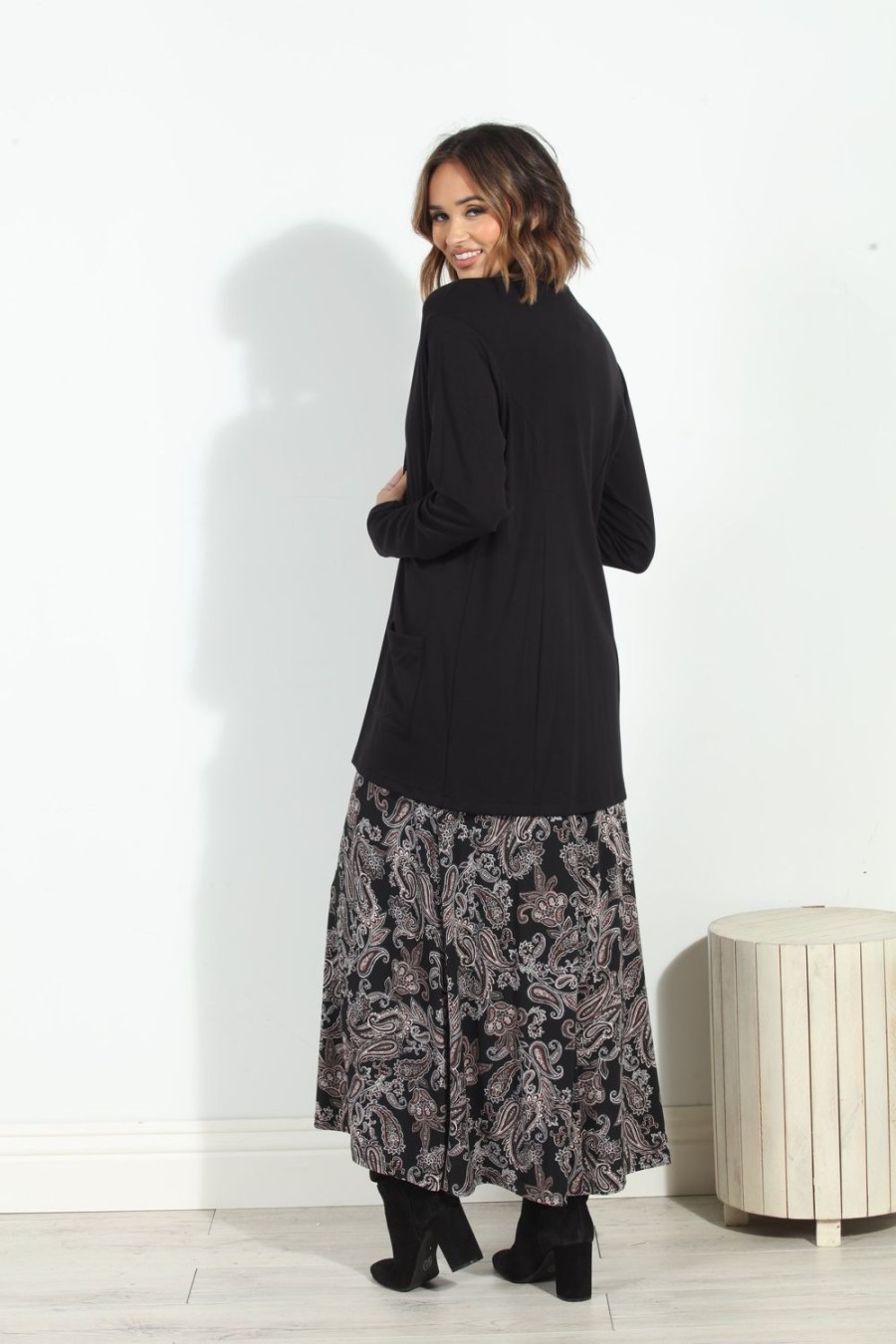 Vacation Veronica M | Black Yummy Soft French Terry Shrug