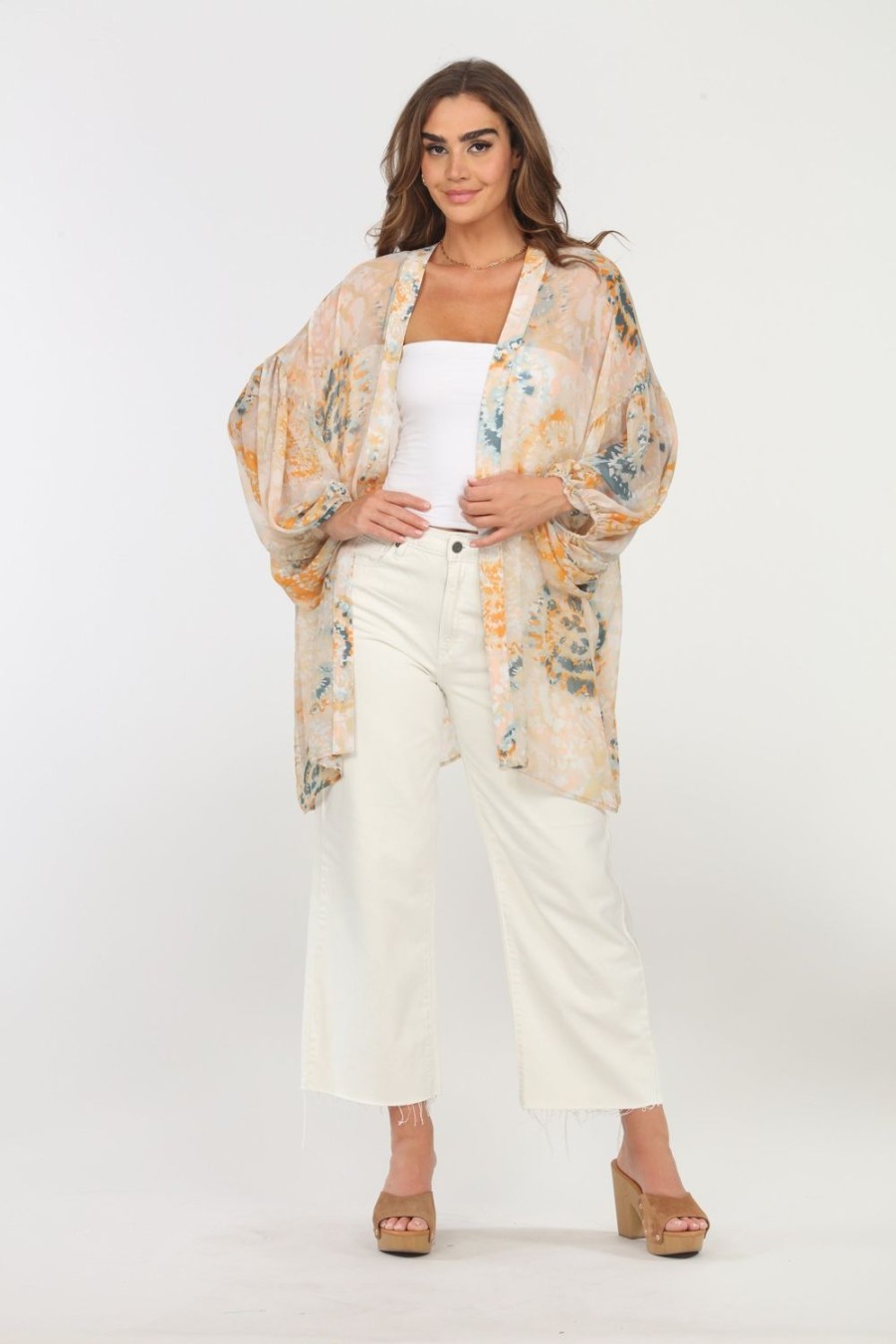 Clothing Veronica M Ponchos | Jessia Chiffon Kimono