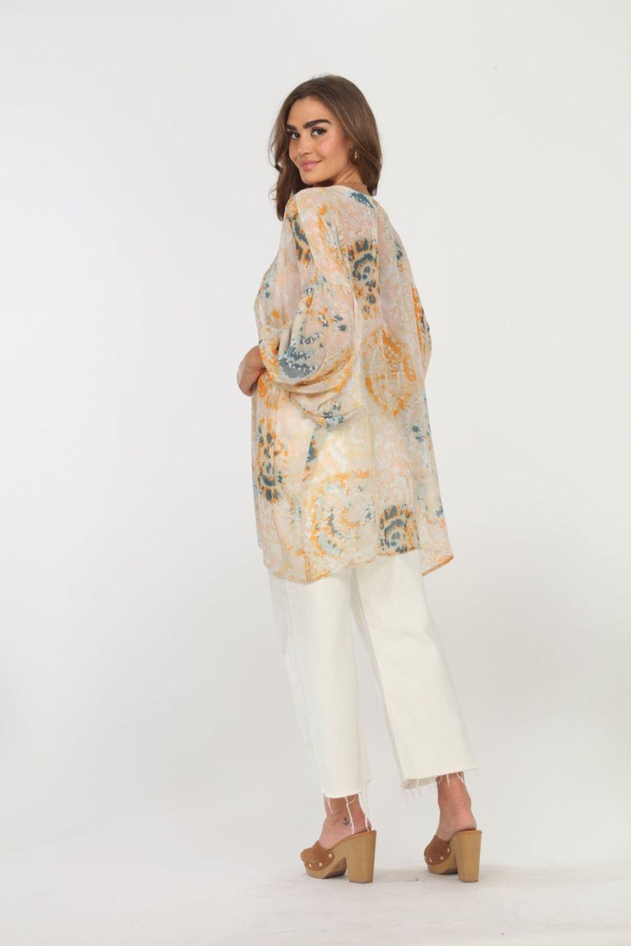 Clothing Veronica M Ponchos | Jessia Chiffon Kimono