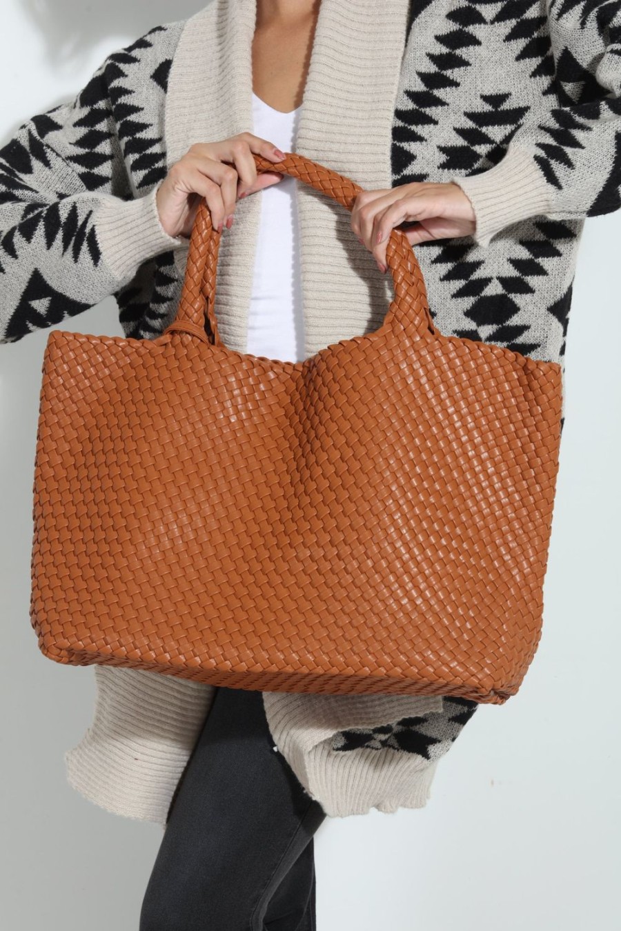 Accessories Veronica M | Solana Woven Tote- Rust