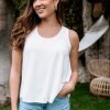 Clothing Veronica M Cupro Tops | Ivory Cupro Swing Tank -