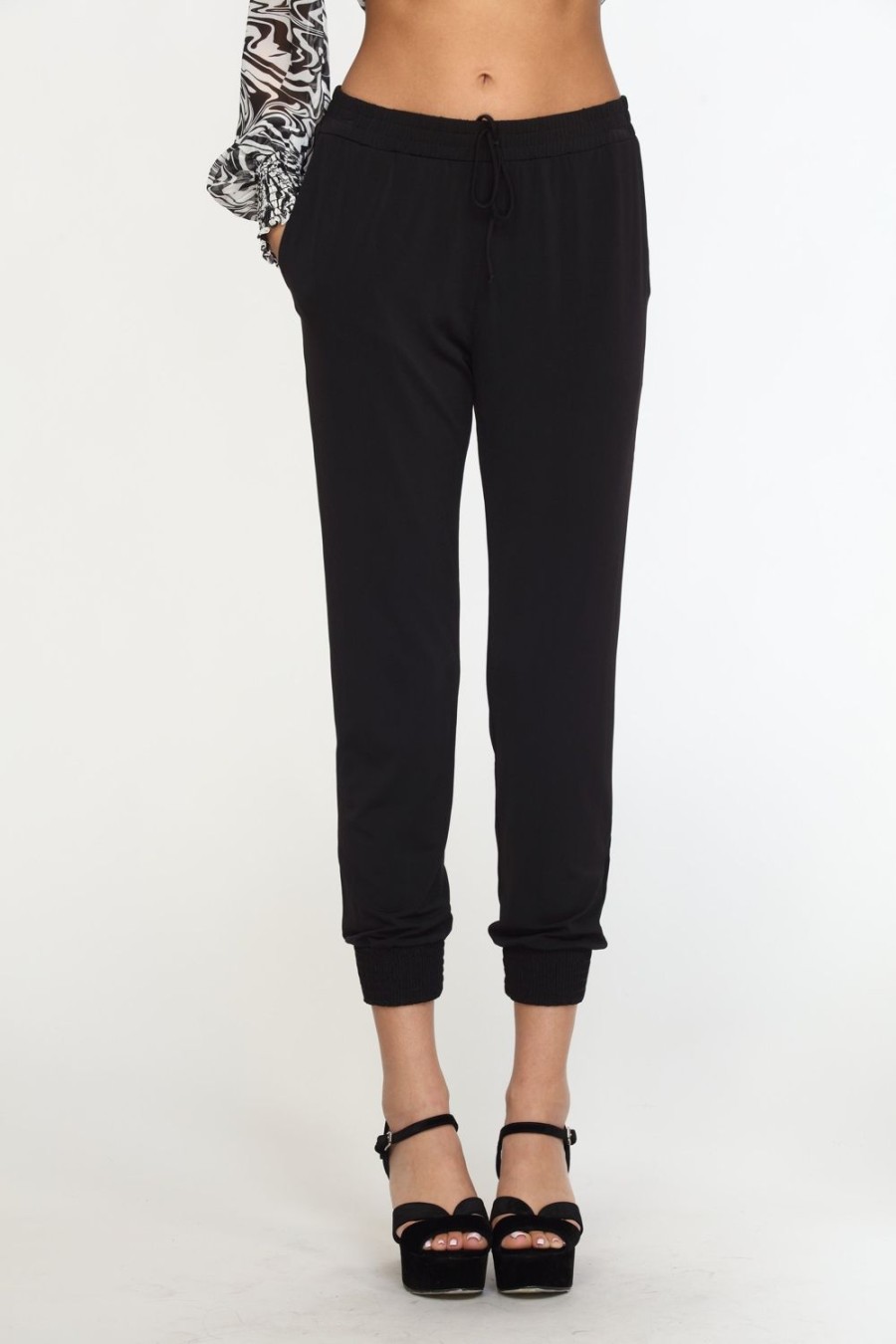 Clothing Veronica M Pants | Black Stretch Joggers - Best Seller