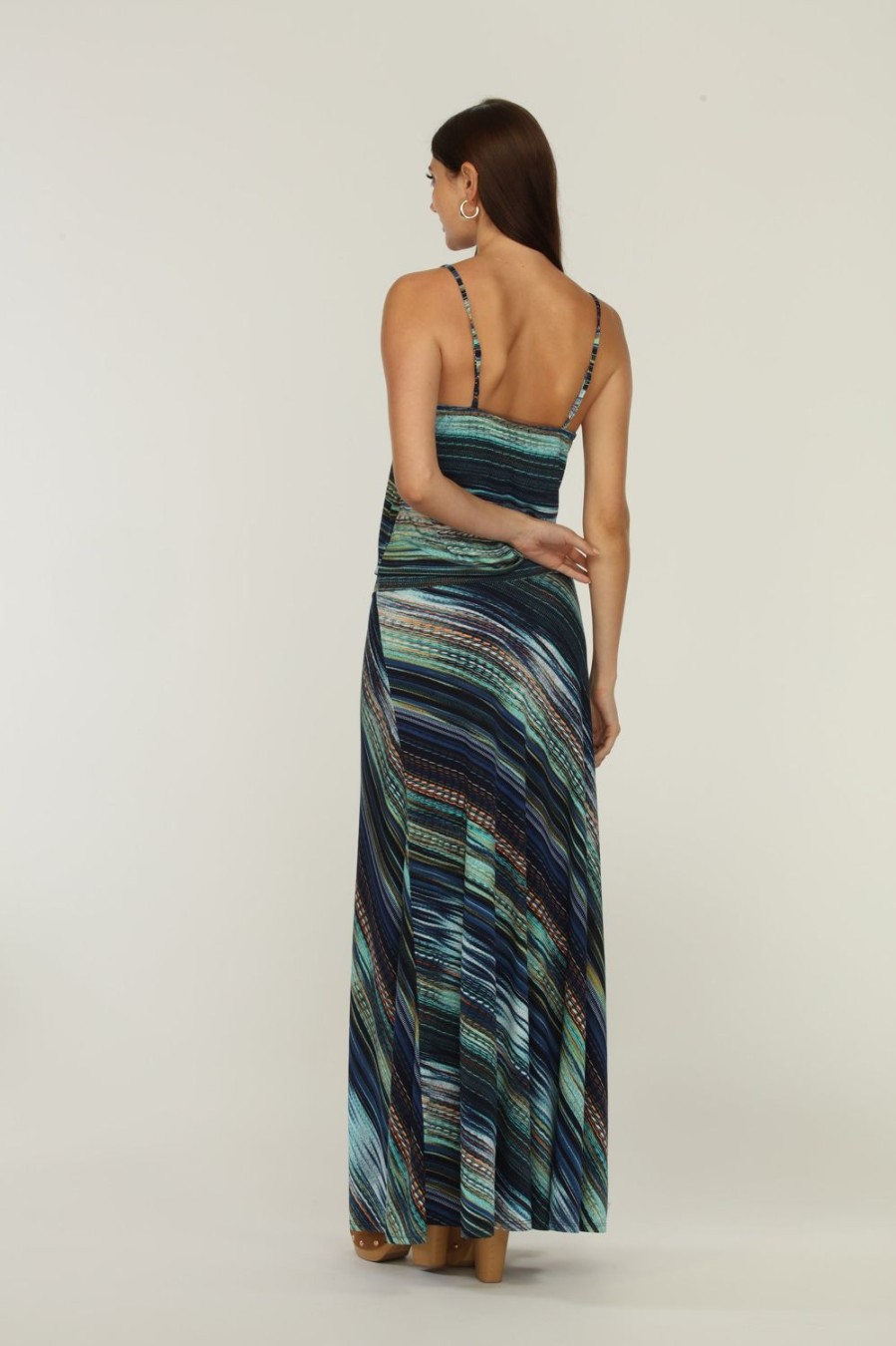 Clothing Veronica M Maxi Dresses | Solana Stretch Drop Waist Maxi Dress