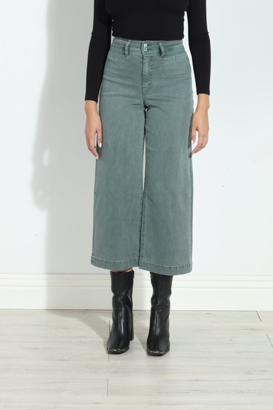 Clothing Veronica M Denim Shop | Unpublished Gemma Cropped Pant- Seawater