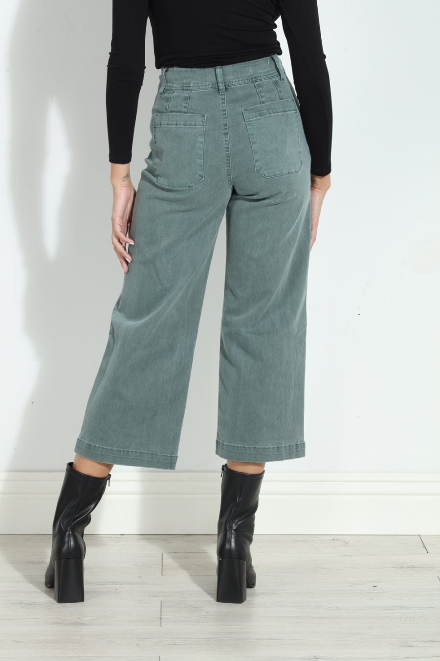 Clothing Veronica M Denim Shop | Unpublished Gemma Cropped Pant- Seawater