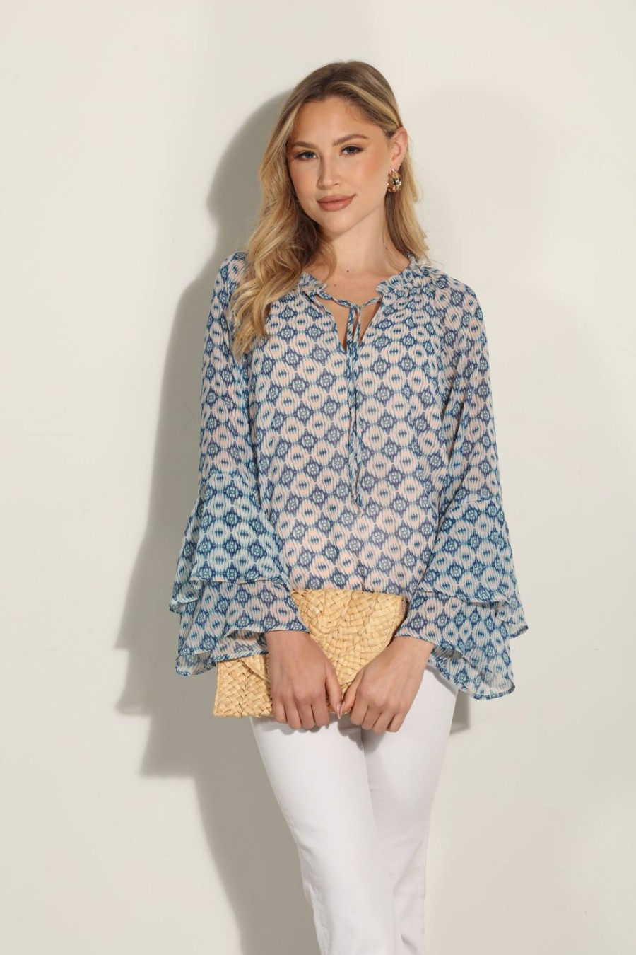 Vacation Veronica M | Xandra Flare Sleeve Blouse-Best Seller