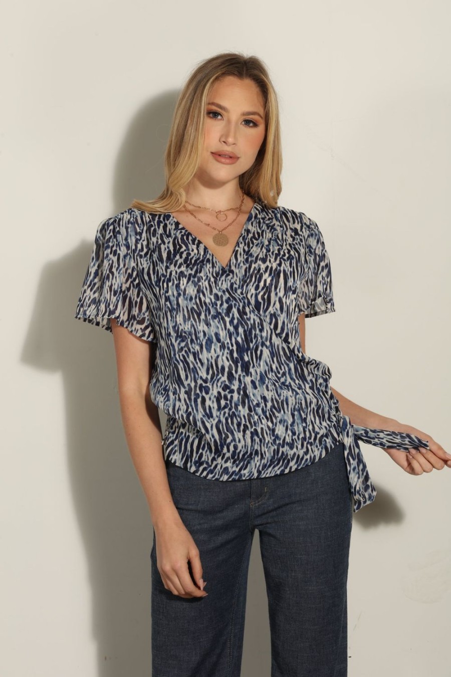 Vacation Veronica M | Livia Short Sleeve Wrap Blouse