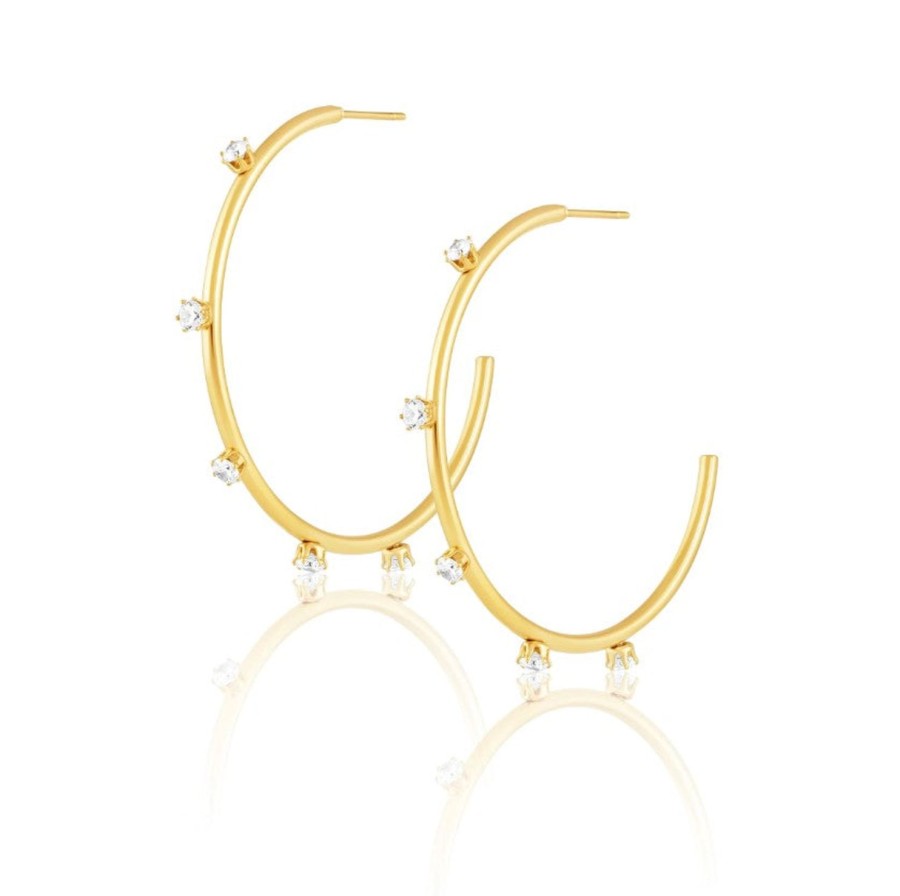 Accessories Veronica M | Aster Hoop Earrings - 14K Gold Plated