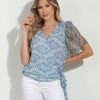 Vacation Veronica M | Tina Short Sleeve Flutter Wrap Blouse