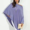 Clothing Veronica M Ponchos | Periwinkle Throw-On Poncho-Best Seller