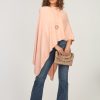 Clothing Veronica M Ponchos | Light Pink Throw-On Poncho-Best Seller