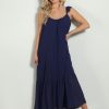 Vacation Veronica M | Navy Chiffon Midi Tank Dress Is