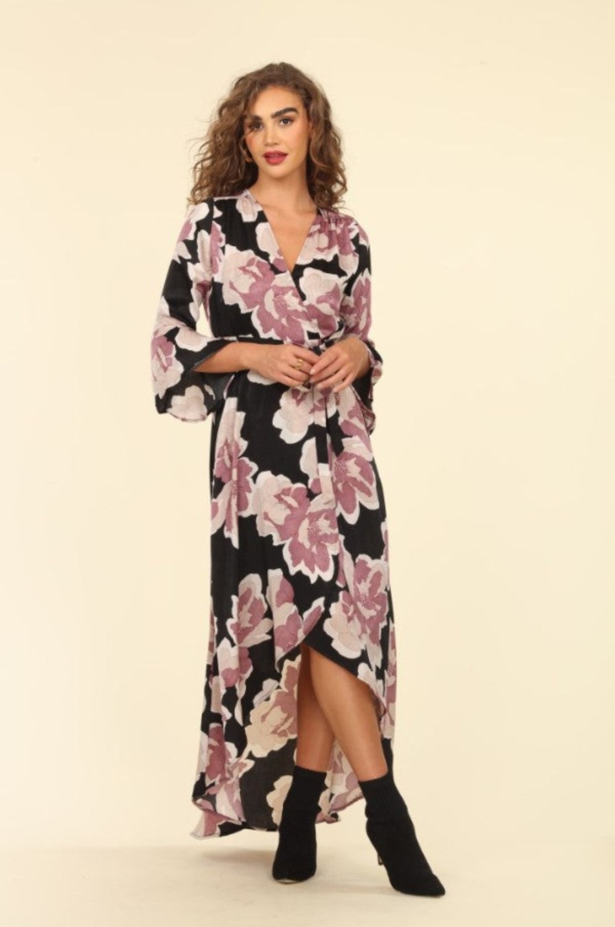 Clothing Veronica M Maxi Dresses | Romano Wrap Bell Slv Maxi Dress