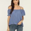 Vacation Veronica M | Denim Airflow Cold Shoulder Tank