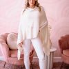 Clothing Veronica M Ponchos | Ivory Throw-On Poncho - Best Seller