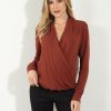 Clothing Veronica M Cupro Tops | Copper Cupro Draped Surplice Top - Best Seller