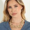 Accessories Veronica M | Gold Flower Statement Necklace