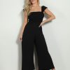 Clothing Veronica M | Black Airflow Smocked Jumpsuit