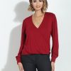 Clothing Veronica M Cupro Tops | Cabernet Smocked Cupro Top