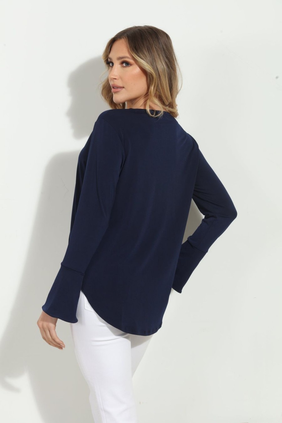 Clothing Veronica M Surplice Tops | Navy Ity Surplice X Top