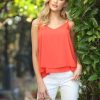 Vacation Veronica M | Bright Coral Double Layered Cami