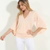 Clothing Veronica M Cupro Tops | Blush Cupro Banded Kimono Top