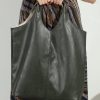 Accessories Veronica M | Olive Faux Leather Shoulder Tote