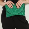 Accessories Veronica M | Kelly Green Raffia Clutch