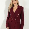 Clothing Veronica M Jackets + Blazers | Wine Button Ponti Blazer