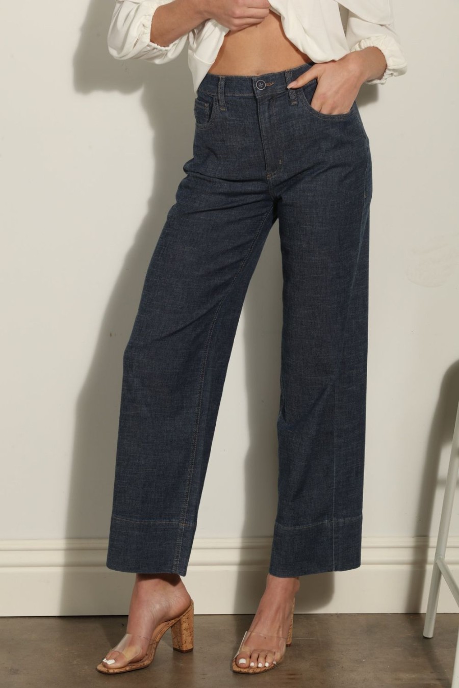 Clothing Veronica M Denim Shop | Level 99 Dylan Straight Linen Tencel Pant