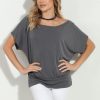 Clothing Veronica M Cupro Tops | Charcoal Cupro Ots Top- Best Seller