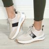 Accessories Veronica M | Serafina Sand Suede Color Block Sneakers-V'S Favorite