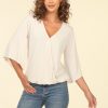 Clothing Veronica M Cupro Tops | Vanilla Cupro Surplice Top-Best Seller