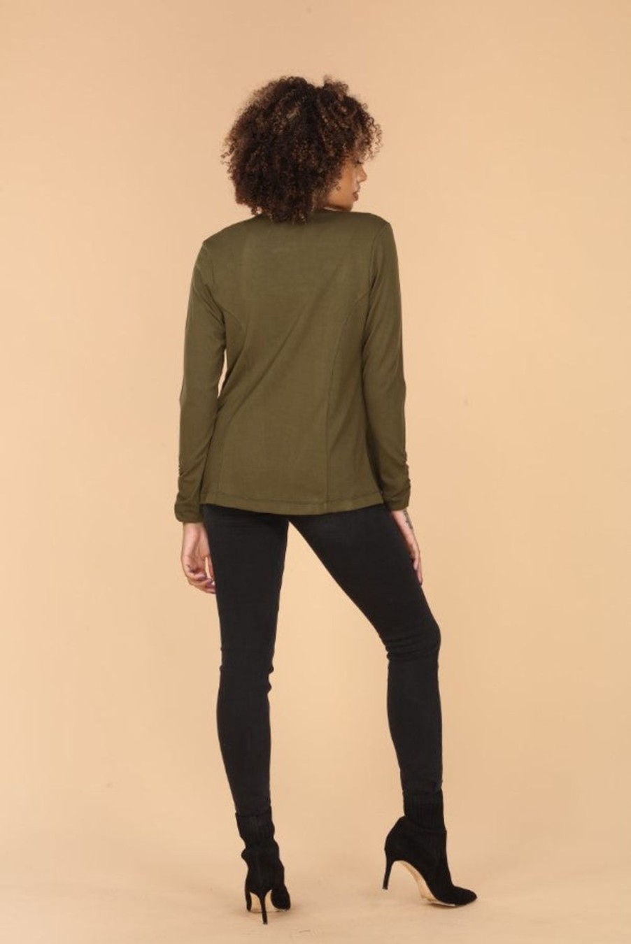 Clothing Veronica M Jackets + Blazers | Olive Soft Ponti Jacket - Best Seller